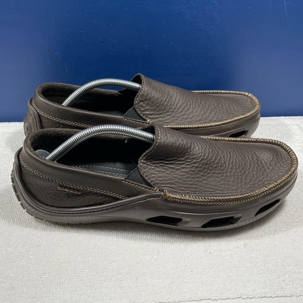Crocs Tideline Leather Boat Shoe, Men’s sz 12